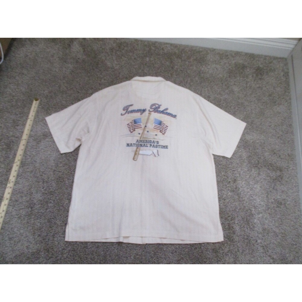 Tommy Bahama Baseball MLB Red Sox Shirt XL Embroidered Americas National Pastime